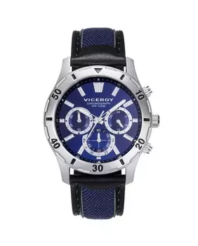 Мужские часы из стали с хронографом Heat, нейлоновым и кожаным ремешком Viceroy