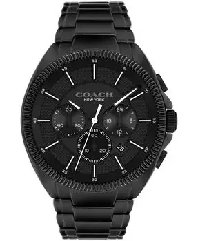 Мужские часы Jackson с черным браслетом из нержавеющей стали, 45 мм COACH, черный