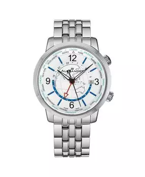 Мужские часы Journeyman 2, серебристая нержавеющая сталь, серебристый циферблат, круглые часы 40 мм Alexander