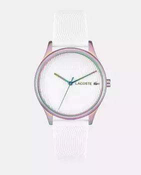 Мужские часы Юбка 2001353 в полосатом силиконе Lacoste Watches, белый