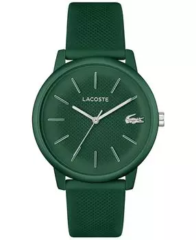 Мужские часы L 12.12 Move с зеленым силиконовым ремешком, 42 мм Lacoste