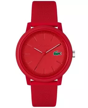 Мужские часы L.12.12 с красным силиконовым ремешком, 42 мм Lacoste