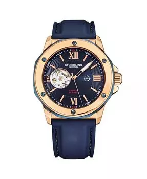 Мужские часы Legacy с синей резиной, синим циферблатом, круглые часы 50 мм Stuhrling, синий