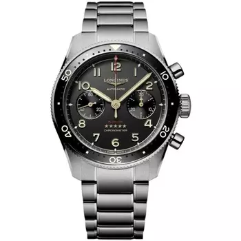 Мужские часы Longines Spirit Flyback с серым циферблатом из титана L3.821.1.53.6, серый