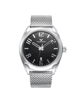 Мужские часы Magnum с тремя стальными стрелками и миланской сеткой Viceroy, серебрянный
