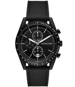 Мужские часы Michael Kors Warren Chronograph с черным нейлоновым ремешком, черный