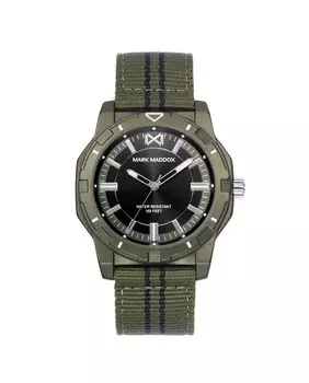 Мужские часы Mission, алюминиевый корпус, зеленый нейлоновый ремешок Mark Maddox, зеленый