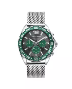 Мужские часы Mission с корпусом из миланской стали и сеткой Mark Maddox, серебряный