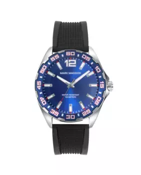 Мужские часы Mission со стальным корпусом и силиконовым ремешком Mark Maddox, черный