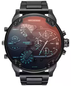 Мужские часы Mr. Daddy 2.0 на стальном браслете, черные, 57 мм, модель DZ7395 Diesel, черный