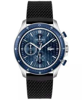 Мужские часы Neoheritage с черным силиконовым ремешком, 42 мм Lacoste