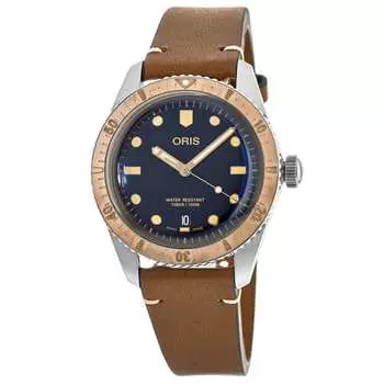 Мужские часы Oris Divers Sixty-Five с бронзовым безелем и синим циферблатом 01 733 7707 4355-07 5 20 45