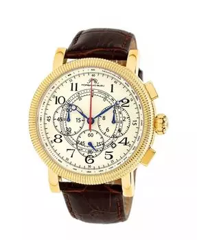 Мужские часы Phileas с ремешком из натуральной кожи 471BPHL Porsamo Bleu, коричневый