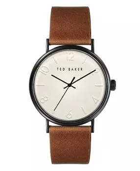 Мужские часы Phylipa с коричневым кожаным ремешком, 43 мм Ted Baker