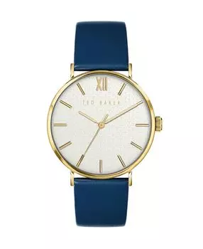 Мужские часы Phylipa с синим кожаным ремешком, 43 мм Ted Baker