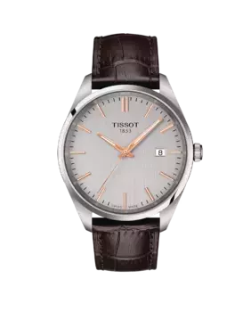 Мужские часы PR100 из коричневой кожи диаметром 40 мм Tissot, коричневый