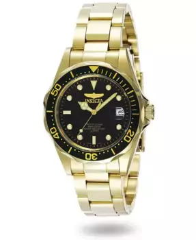 Мужские часы Pro Diver Quartz 3 Hand, модель 8936, черный циферблат Invicta, золотой