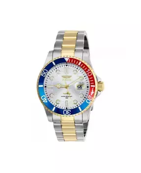 Мужские часы Pro Diver Quartz 44710 с серебристым циферблатом и тремя стрелками Invicta, золотой