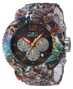 Мужские часы Pro Diver Quartz Chronograph 43234, черные, с оранжевым циферблатом Invicta, мультиколор