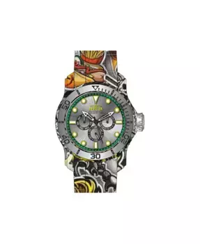 Мужские часы Pro Diver Quartz Chronograph 47854 с черным, серебристым и зеленым циферблатом Invicta, белый