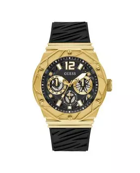 Мужские часы Rival GW0634G2 с силиконовым ремешком и черным ремешком Guess, черный