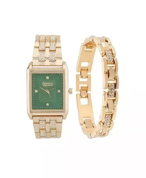 Мужские часы с браслетом Crystal 33 мм, подарочный набор American Exchange, золотой