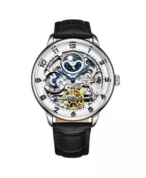 Мужские часы с черным кожаным ремешком 40 мм Stuhrling