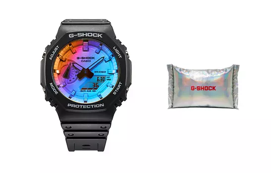 Мужские часы с двойным дисплеем, жидкокристаллическим и аналоговым дисплеем, GA-2100SR-1APR CASIO