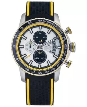 Мужские часы с хронографом Freedom, черный силиконовый ремешок, 45 мм Strumento Marino