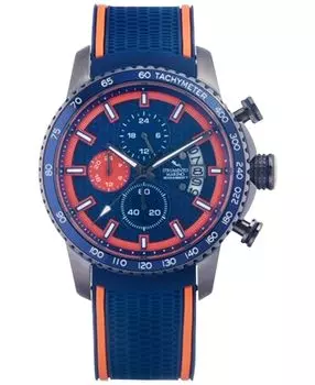 Мужские часы с хронографом Freedom, синий силиконовый ремешок, 45 мм Strumento Marino
