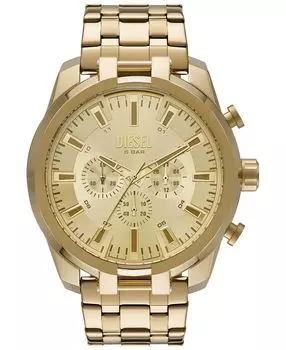 Мужские часы с хронографом и золотистым браслетом из нержавеющей стали, 51 мм Diesel