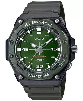 Мужские часы с зеленым ремешком из смолы, 48 мм Casio, черный