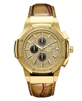 Мужские часы саксонского коричневого кожаного ремешка, 48 мм Jbw