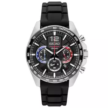 Мужские часы Seiko Chronograph с черным циферблатом