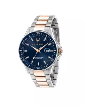 Мужские часы Sfida R8853140003 из стали с двухцветным ремешком из розового золота Maserati, серебряный
