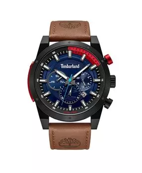 Мужские часы Sherbrook с коричневым кожаным ремешком, 46 мм Timberland