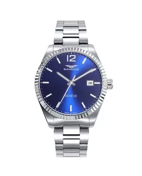 Мужские часы со стальным корпусом и браслетом Sandoz, серебро