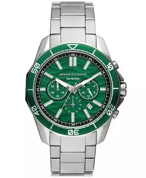 Мужские часы Spencer Chronograph из нержавеющей стали серебристого цвета, 44 мм A|X Armani Exchange, серебро
