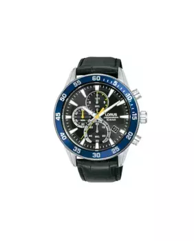 Мужские часы Sport man RM331JX9 из кожи с черным ремешком Lorus, черный