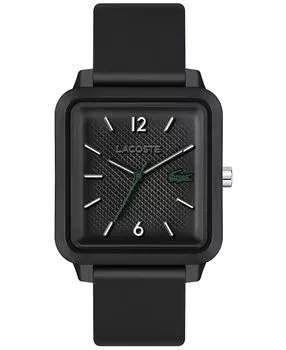 Мужские часы-студия с черным силиконовым ремешком 36 x 38 мм Lacoste