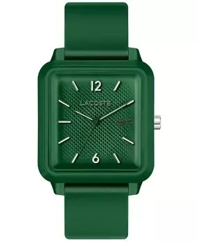 Мужские часы-студия с зеленым силиконовым ремешком 36 x 38 мм Lacoste