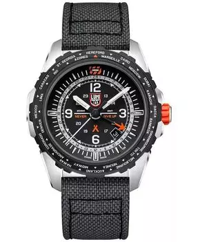 Мужские часы Swiss Bear Grylls Survival AIR Series GMT, черные часы из ткани Cordura и каучукового ремешка, 45 мм Luminox, белый