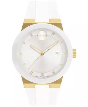 Мужские часы Swiss Bold Fusion с белым силиконовым ремешком, 42 мм Movado
