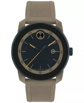 Мужские часы Swiss Bold TR90, серый силиконовый ремешок, 42 мм Movado, серый