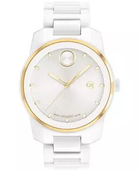 Мужские часы Swiss Bold Verso с белым керамическим браслетом, 42 мм Movado