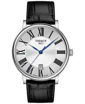Мужские часы Swiss Carson Premium с черным кожаным ремешком, 40 мм Tissot