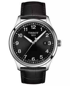 Мужские часы Swiss Gent XL с черным кожаным ремешком, 42 мм Tissot