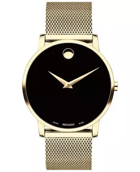 Мужские часы Swiss Museum с золотистым PVD-браслетом из нержавеющей стали и сеткой, 40 мм Movado