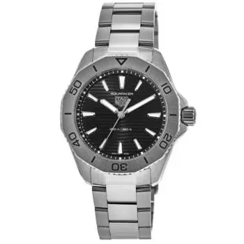 Мужские часы Tag Heuer Aquaracer Quartz с черным циферблатом и сталью WBP1110.BA0627