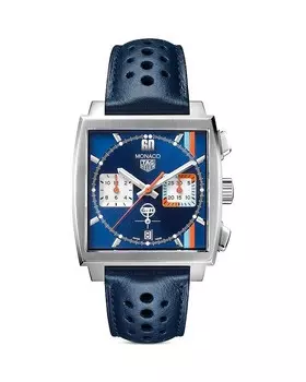 Мужские часы TAG Heuer MONACO Gulf Edition с автоматическим хронографом, синий